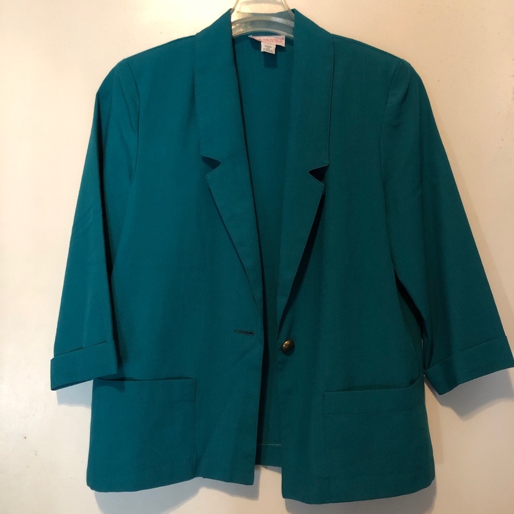 Black Island Petites teal blazer